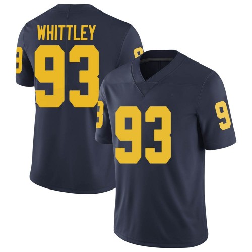 Jordan Whittley Michigan Wolverines Men's NCAA #93 Navy Limited Brand Jordan College Stitched Football Jersey DSG2854MP